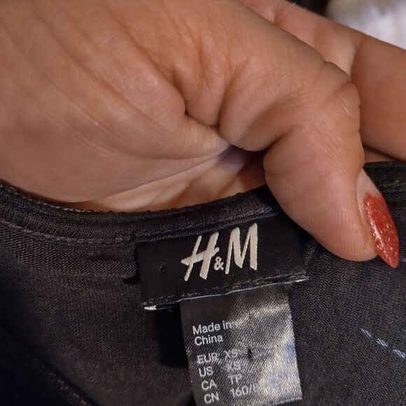 H&M XS Black Flapper Dress Knee High - Picture 3 of 3